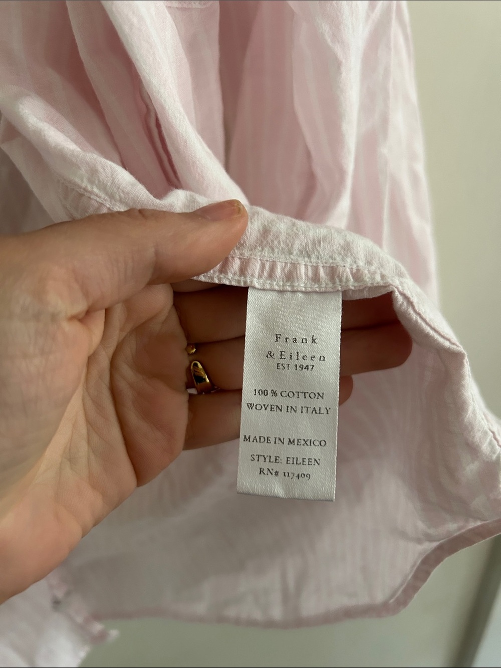 Frank & Eileen Pale Pink Striped Cotton Button-Down - Picture 4 of 5